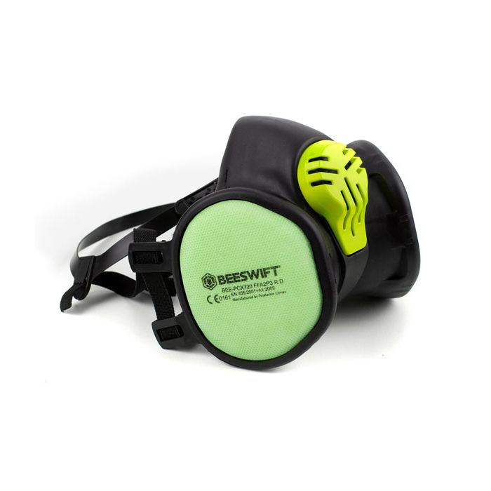 BEESWIFT FFA2P3 MAINTENANCE FREE HALF MASK - Black/Green