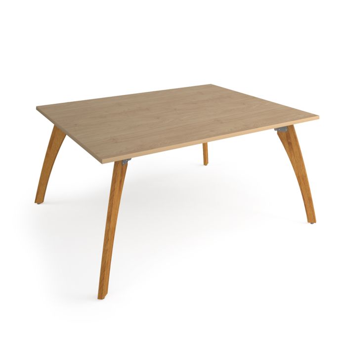 Enable worktable 1600mm deep with wooden legs-Kendal Oak