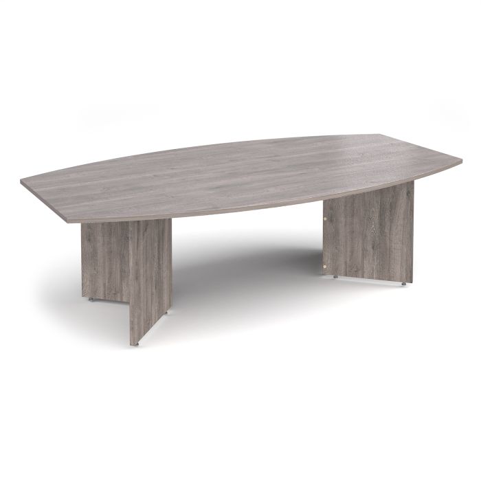Arrow head leg radial boardroom table-Grey Oak