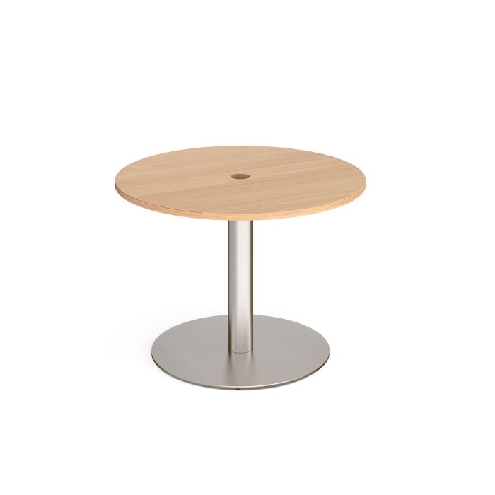 Eternal power ready circular meeting table-Beech