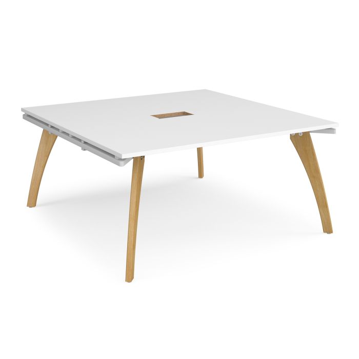 Fuze square power ready boardroom table - White Fuze square power ready boardroom table - White