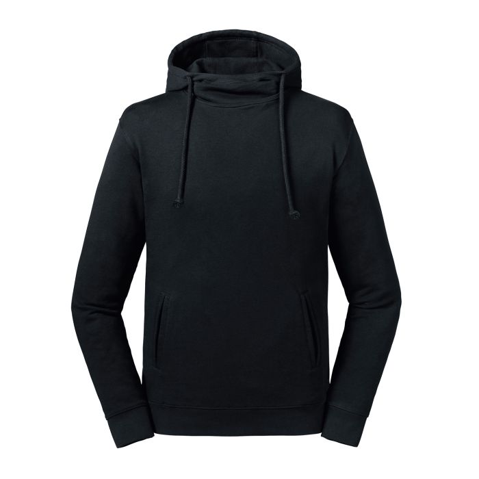 Pure organic high collar hooded sweatshirt - Black - S Pure organic high collar hooded sweatshirt - Black - S