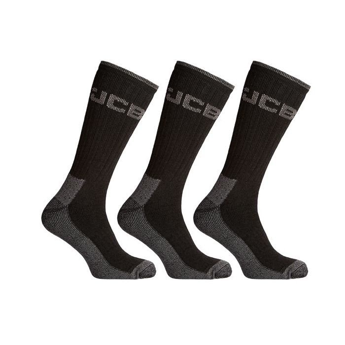 3PK HEAVY DUTY WORK SOCKS BLACK 6-11 - Black 3PK HEAVY DUTY WORK SOCKS BLACK 6-11 - Black