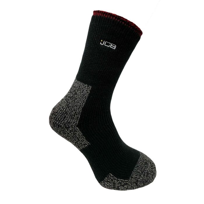 1PK THERMASOCKS WITH EXTENDED ACHILLES BLACK/GREY/RED 6-8.5 - Black/Grey