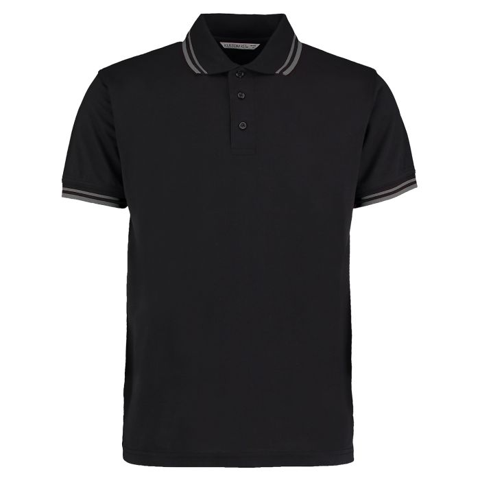 Tipped collar polo (classic fit) - Black/Charcoal - S Tipped collar polo (classic fit) - Black/Charcoal - S