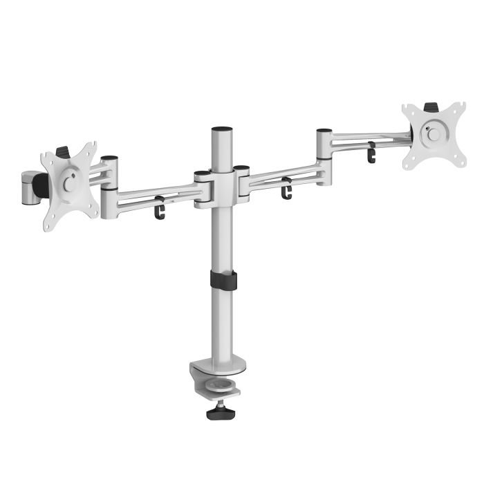 Luna double monitor arm-Silver