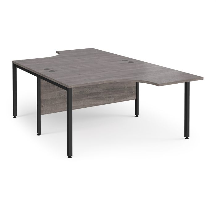 Maestro 25 bench back to back ergonomic desks-Grey Oak Maestro 25 bench back to back ergonomic desks-Grey Oak