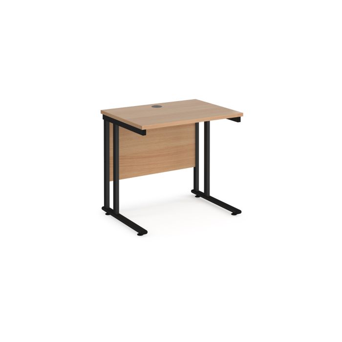 Maestro 25 cantilever 600mm deep desk-Beech