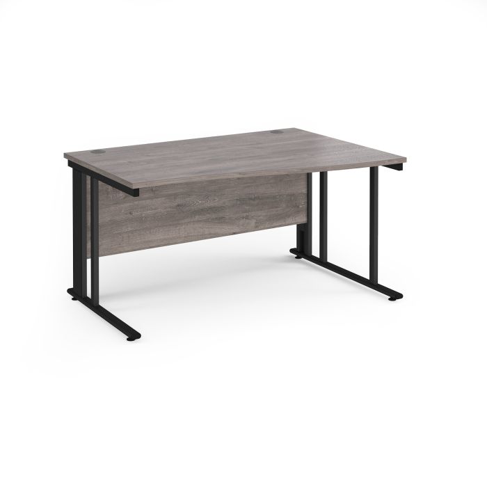 Maestro 25 cable managed right hand wave desk-Grey Oak