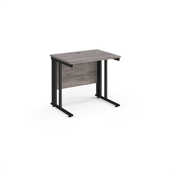 Maestro 25 cable managed 600mm deep desk-Grey Oak