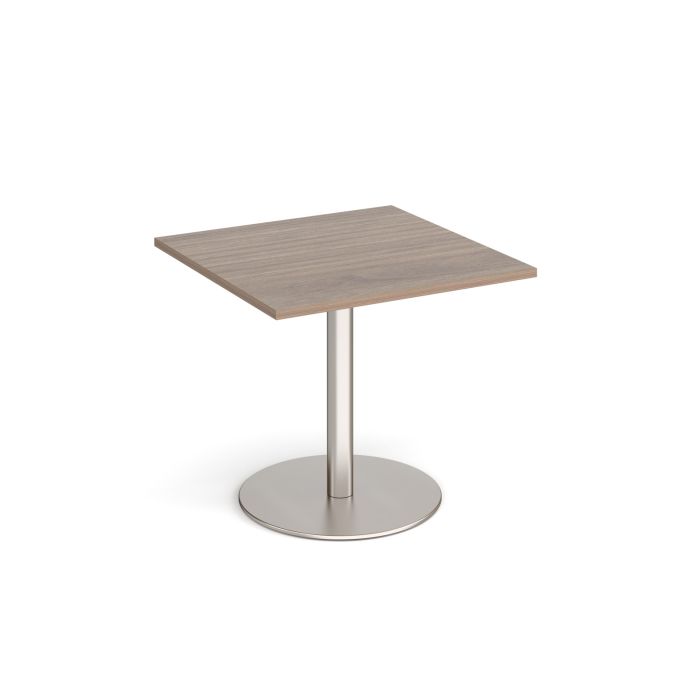 Monza square dining table with flat round base-Barcelona Walnut