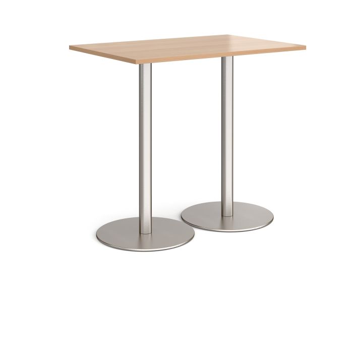 Monza rectangular poseur table with round bases-Beech