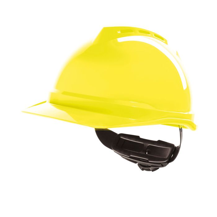 V-GARD 500 VENTED SAFETY HELMET HI VIS YELLOW-Hi Vis Yellow