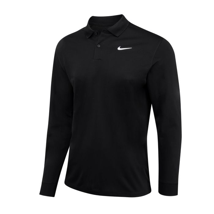 Nike Dri-FIT Victory solid long sleeve polo - Black/White - S Nike Dri-FIT Victory solid long sleeve polo - Black/White - S
