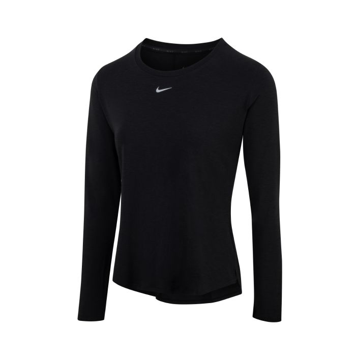 Women’s Nike One Luxe Dri-FIT long sleeve standard fit top - Black/Reflective Silver - XS Women’s Nike One Luxe Dri-FIT long sleeve standard fit top - Black/Reflective Silver - XS