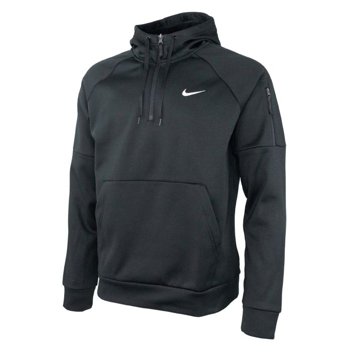 Nike men’s 1/4 zip fitness hoodie - Black/Black/White - M