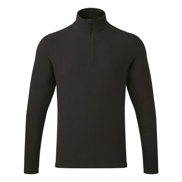 Unisex ‘Recyclight’ 1/4 zip microfleece - Black - XS