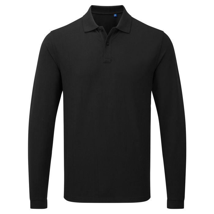 ‘Essential’ unisex long sleeve workwear polo shirt - Black - S ‘Essential’ unisex long sleeve workwear polo shirt - Black - S