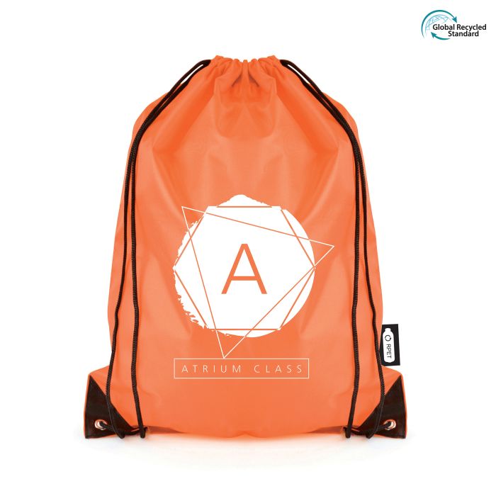 RPET Pegasus Drawstring Bag-Amber