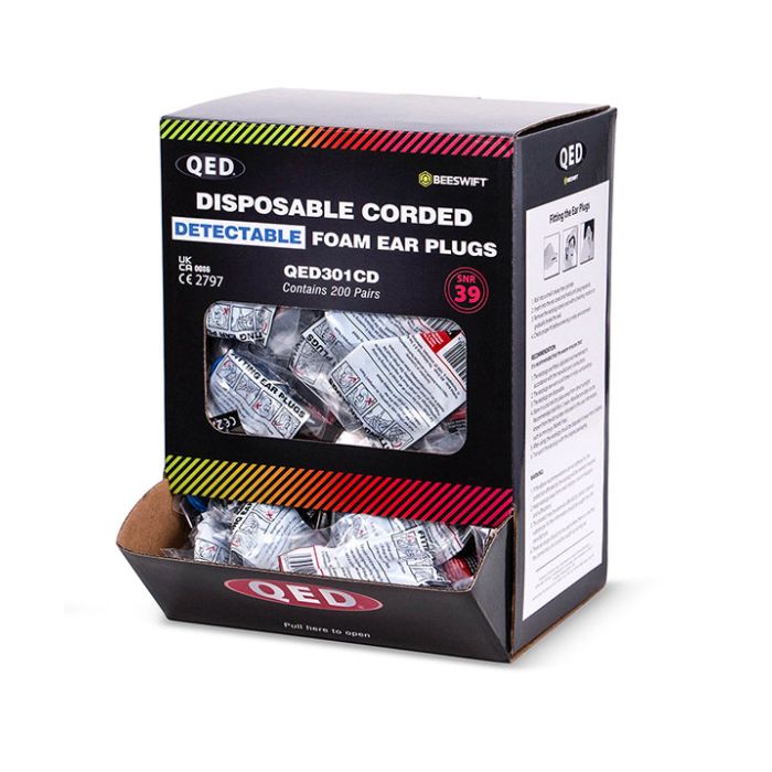 QED CORDED BLUE DETECTABLE EAR PLUG - Blue