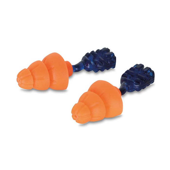 ORANGE TRI FLANGE REUSABLE EAR PLUG SNR 34 - Orange