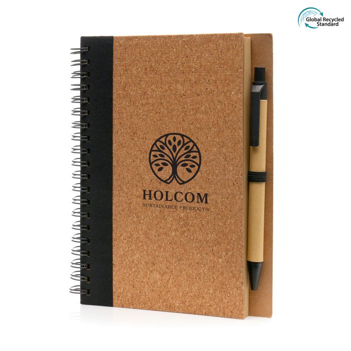 B6 Cork Notebook and Pen-Black