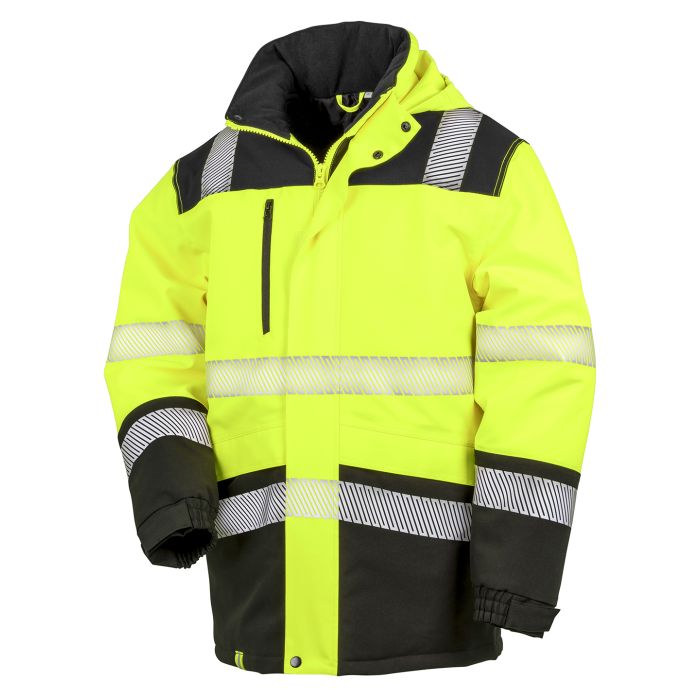 Printable softshell safety coat - Fluorescent Yellow/Black - S Printable softshell safety coat - Fluorescent Yellow/Black - S