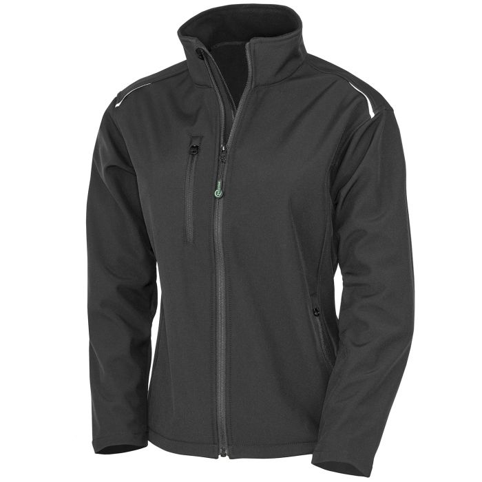 Women's recycled 3-layer printable softshell jacket - Black - XS