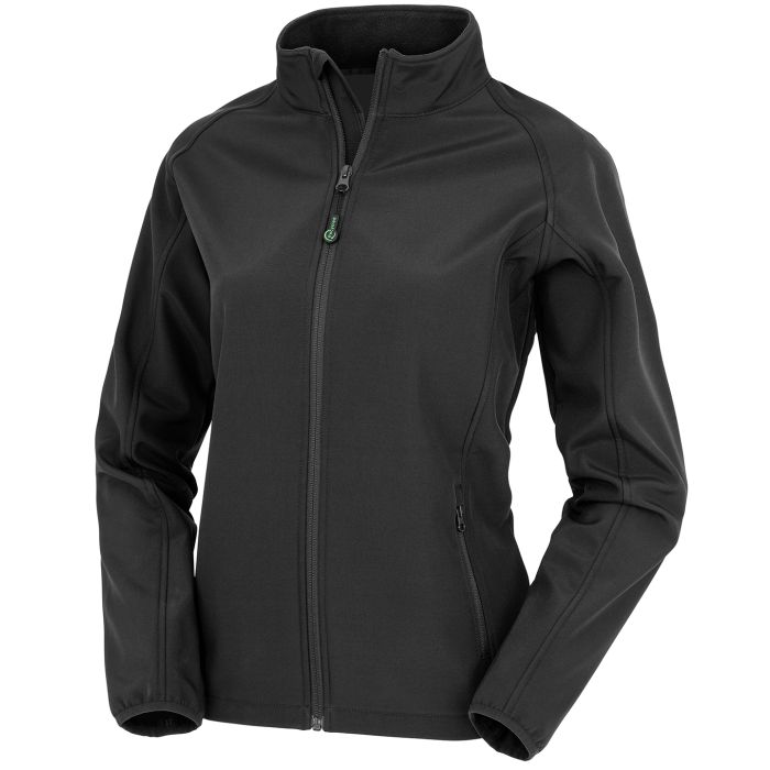 Women's recycled 2-layer printable softshell jacket - Black - XS