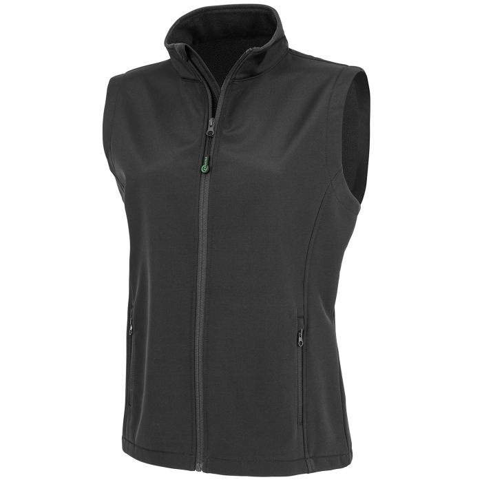 Women's recycled 2-layer printable softshell bodywarmer - Black - XS