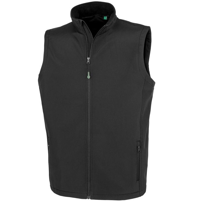 Men's recycled 2-layer printable softshell bodywarmer - Black - S Men's recycled 2-layer printable softshell bodywarmer - Black - S
