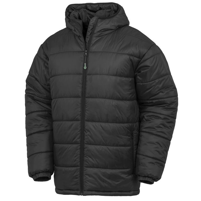 Recycled hooded padded parka - Black - XS Recycled hooded padded parka - Black - XS