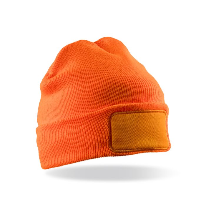 Recycled ThinsulateTM printers beanie - Fluorescent Orange - One Size Recycled ThinsulateTM printers beanie - Fluorescent Orange - One Size