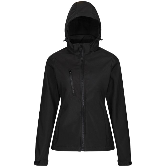 Women's venturer 3-layer hooded softshell jacket - Black - Wom 12