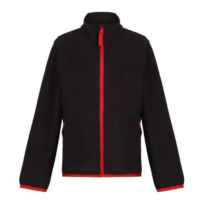 Kids full-zip microfleece - Black/Classic Red - 3/4 Years