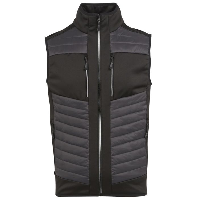 E-Volve unisex thermal hybrid bodywarmer - Ash/Black - S E-Volve unisex thermal hybrid bodywarmer - Ash/Black - S
