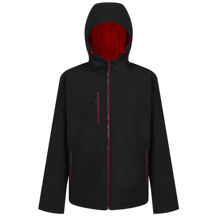 Navigate 2-layer hooded softshell jacket - Black/Classic Red - S Navigate 2-layer hooded softshell jacket - Black/Classic Red - S