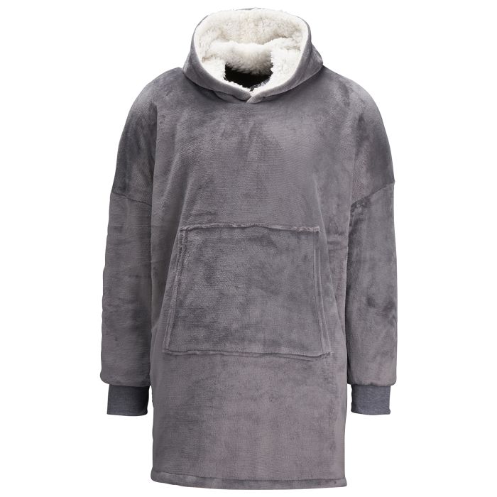 The Ribbon oversized cosy reversible sherpa hoodie - Grey - One size