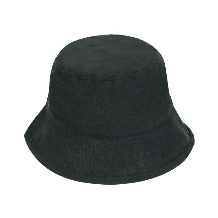 Bucket hat with metal eyelets (STAU893) - Black - S/M Bucket hat with metal eyelets (STAU893) - Black - S/M