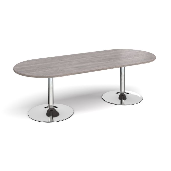 Trumpet base radial end boardroom table-Grey Oak Trumpet base radial end boardroom table-Grey Oak