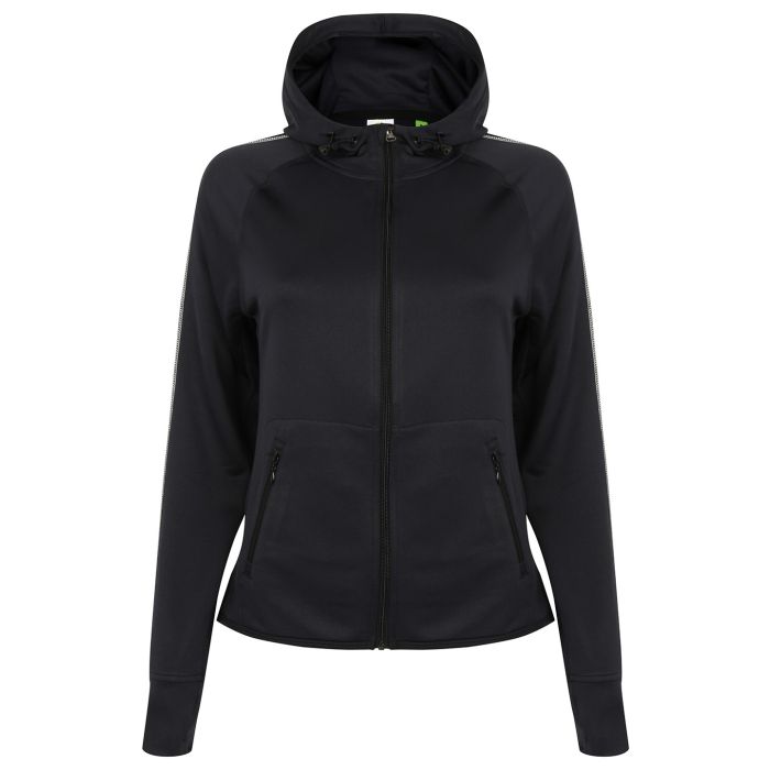 Women's hoodie with reflective tape - Black - S Women's hoodie with reflective tape - Black - S
