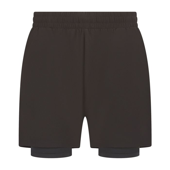 Double-layer sports shorts - Black/Black - S Double-layer sports shorts - Black/Black - S