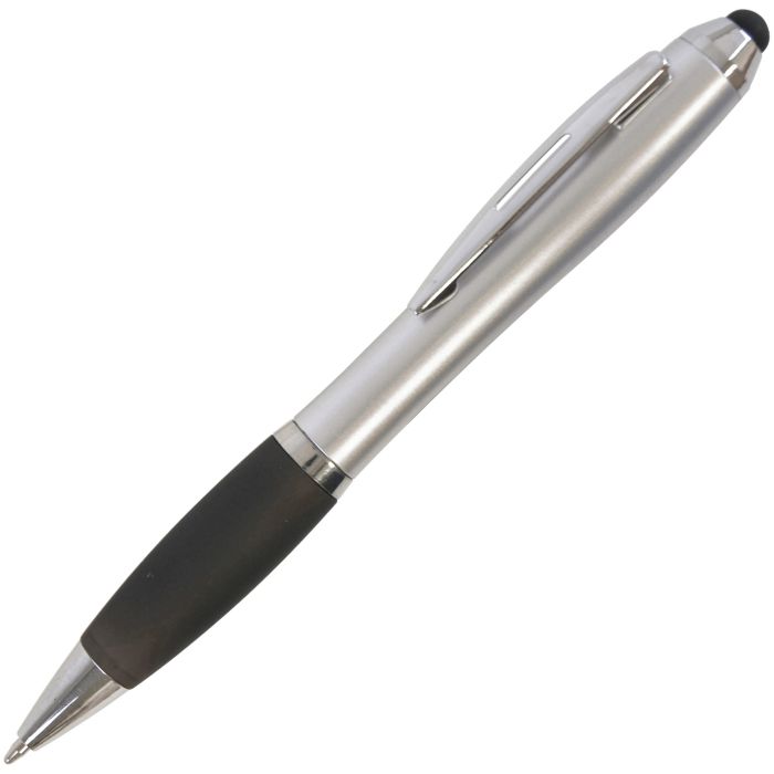 Shanghai Soft Stylus Ball Pen (silver barrel)-BLACK Shanghai Soft Stylus Ball Pen (silver barrel)-BLACK