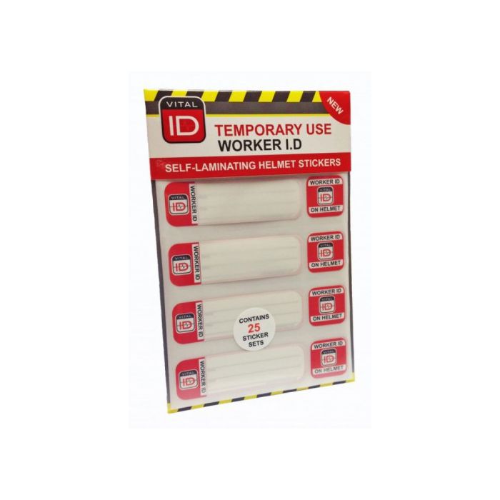 HARD HAT ID TEMP STICKERS PK25 - White