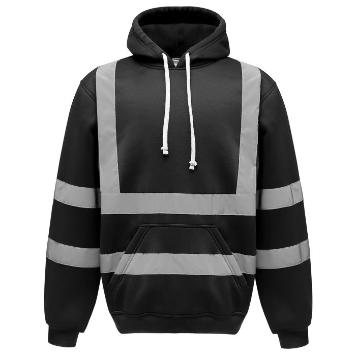 Hi-vis pull-over hoodie (HVK05) - Black - S Hi-vis pull-over hoodie (HVK05) - Black - S