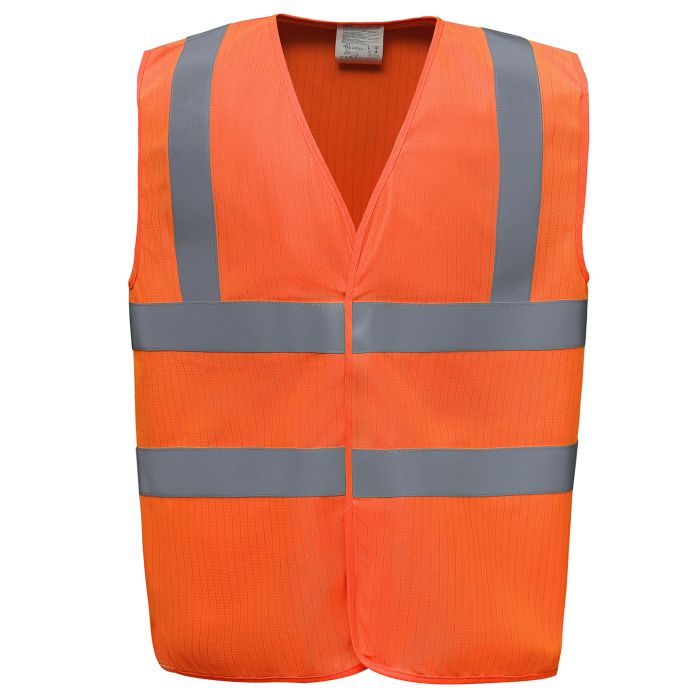 Hi-vis flame-retardant anti-static waistcoat (HVW100ASFR) - Orange - S