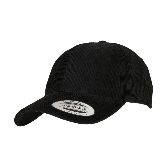 Low-profile corduroy dad cap (6245CD) - Black - One size