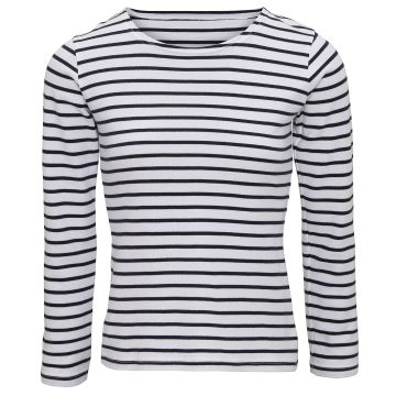 Women's Marinière coastal long sleeve tee - White/Navy - XS
