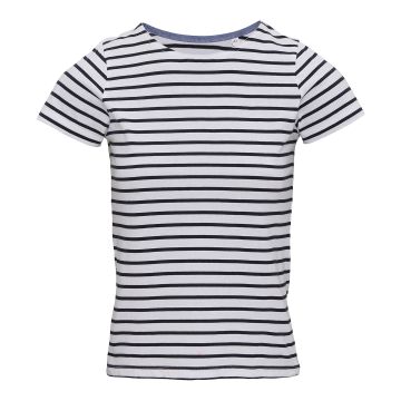 Women's Marinière coastal short sleeve tee - White/Navy - XS