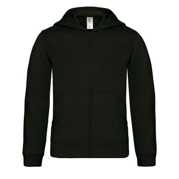 B&C Hooded full-zip /kids - Black - 3/4 Years